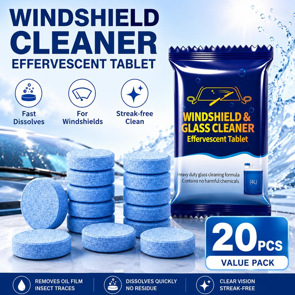 Glass Cleaner Streak - Tablet Efervesen Pembersih Kaca Mobil Penghilang