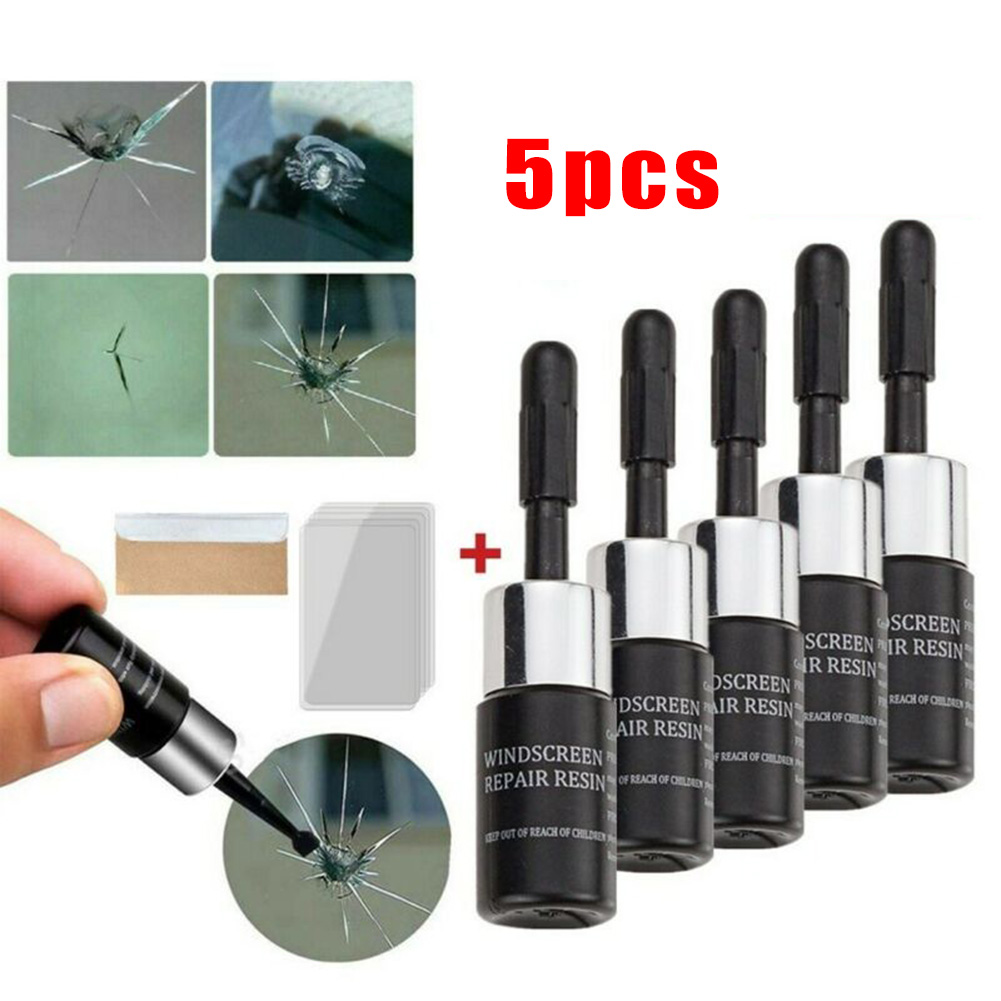 Glass Cleaner Streak - 5 buah Kit peralatan retak Resin